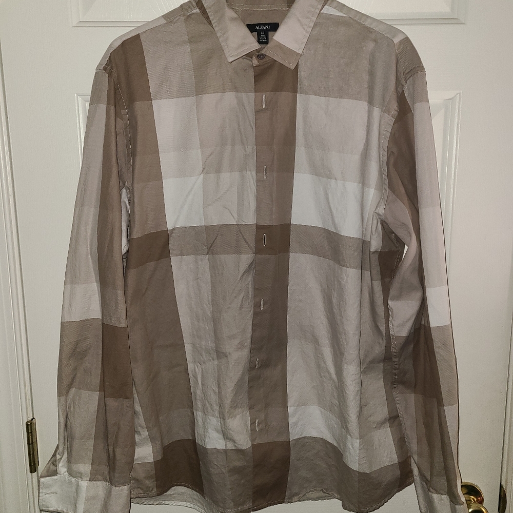 ALFANI XXL BUTTONDOWN TAN DRESS SHIRT
